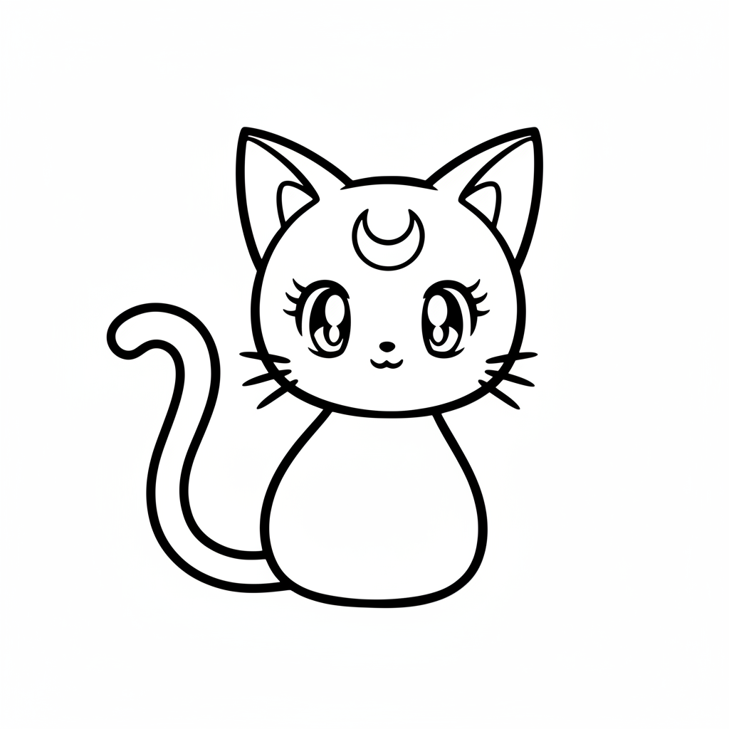 Picture of a printable coloring page showing Luna, level easy