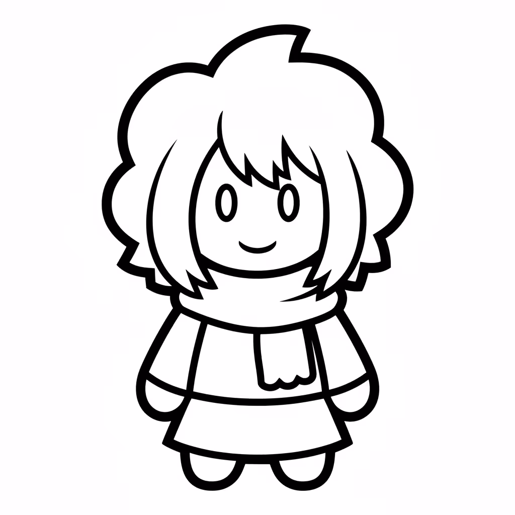 Picture of a printable coloring page showing Gardening, level easy