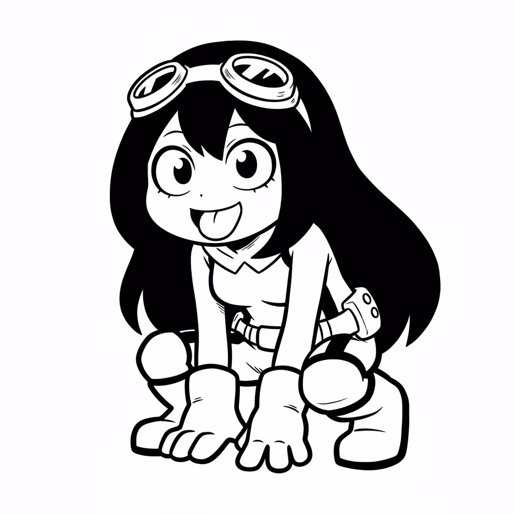 Picture of a printable coloring page showing African PrincessFroppy, level easy