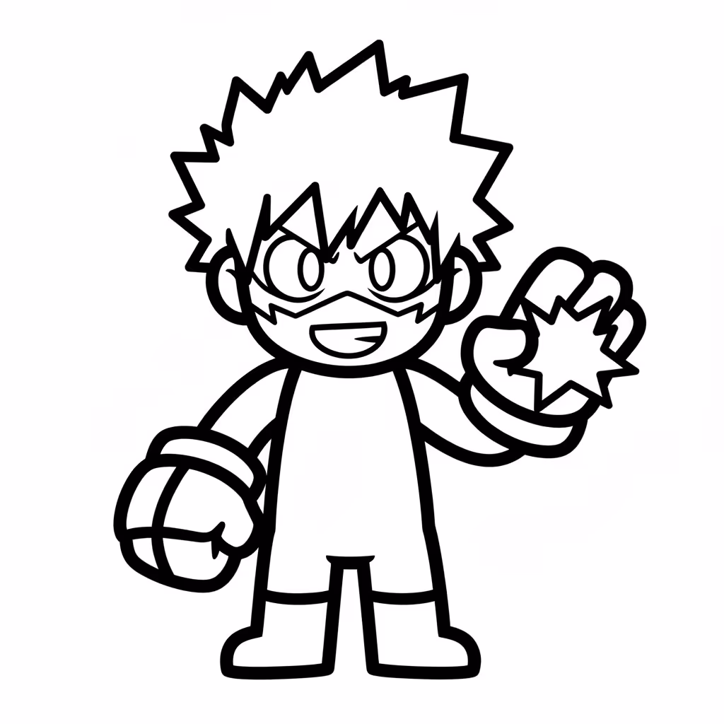 Picture of a printable coloring page showing African PrincessBakugo, level easy