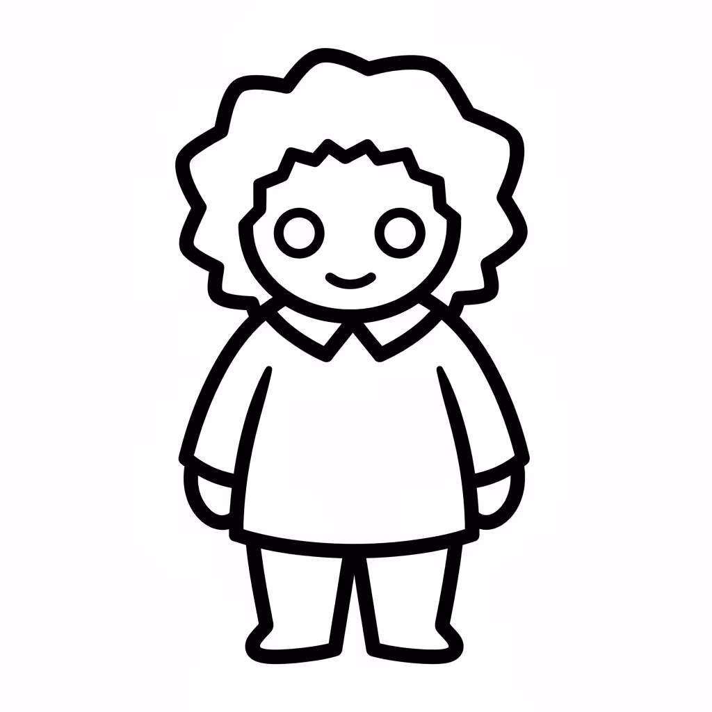 Picture of a printable coloring page showing Gardening, level easy