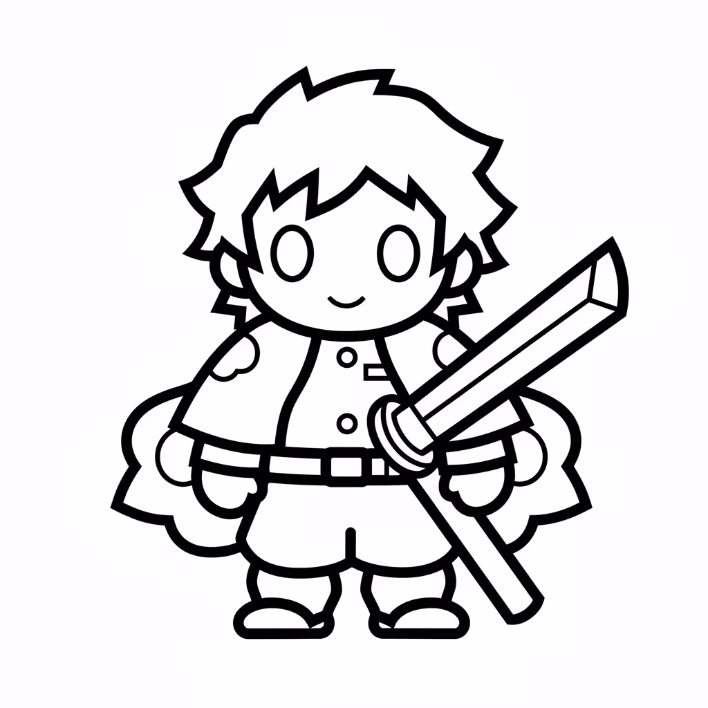 Picture of a printable coloring page showing Gardening, level easy