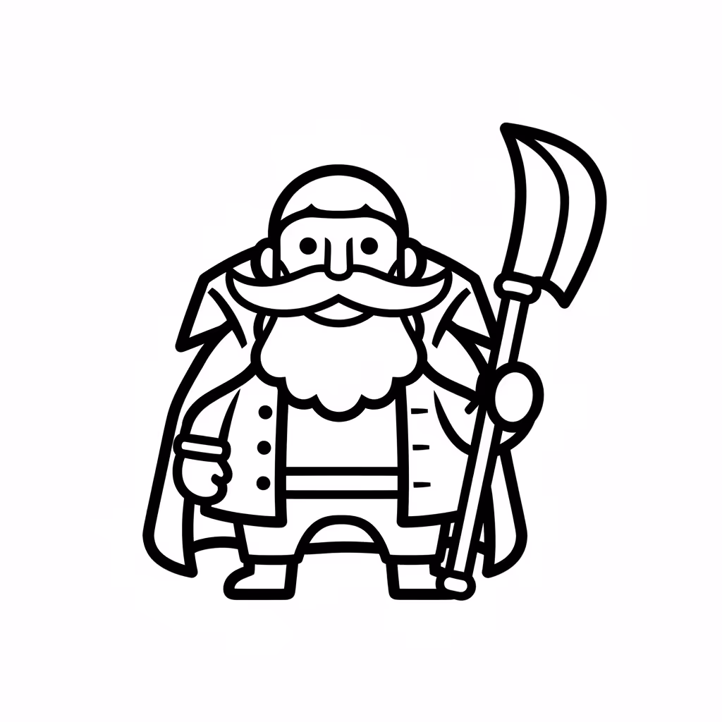 Picture of a printable coloring page showing Gardening, level easy