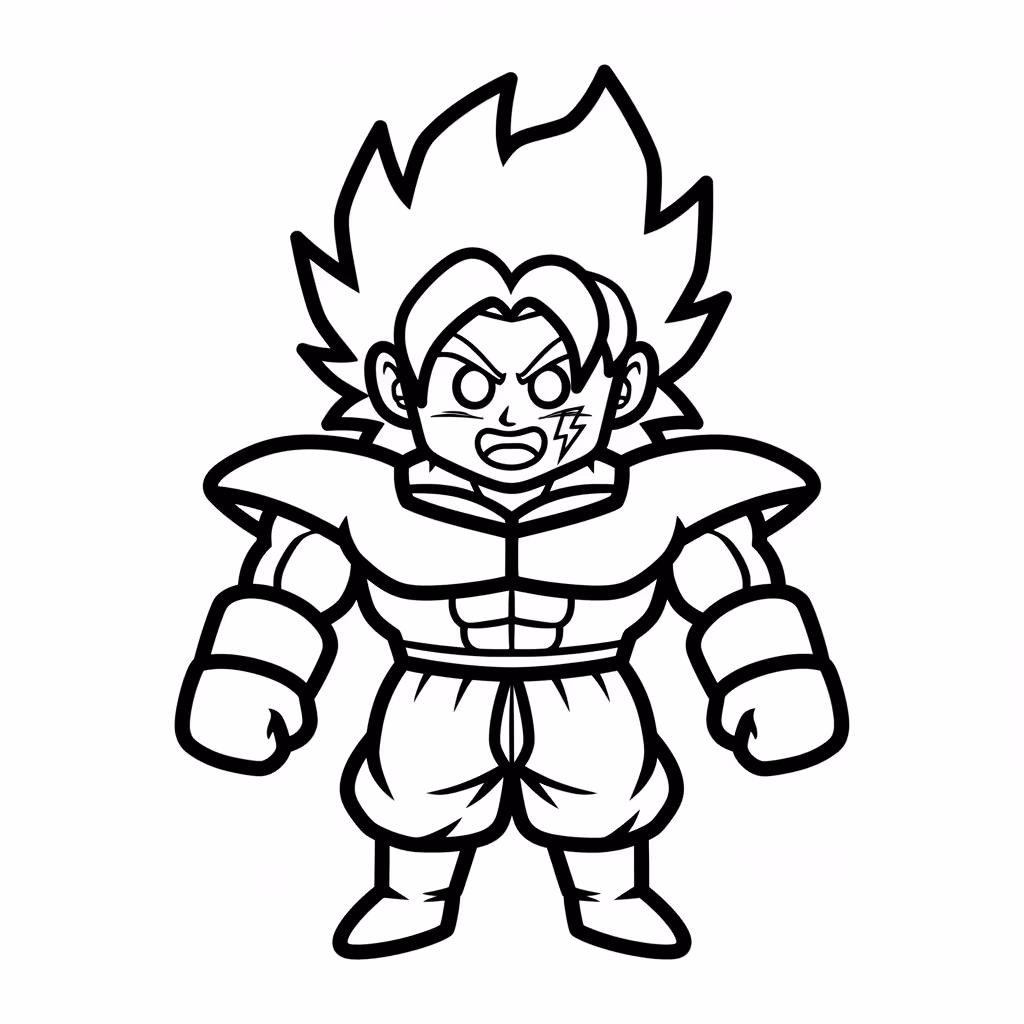 Picture of a printable coloring page showing African PrincessBroly, level easy