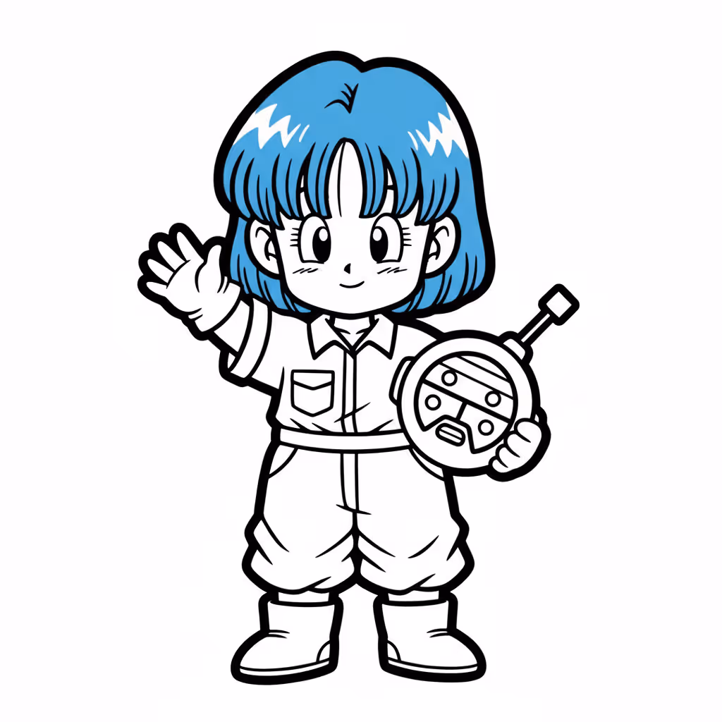 Picture of a printable coloring page showing African PrincessBulma, level easy