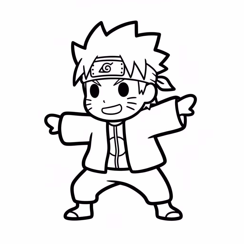 Picture of a printable coloring page showing African PrincessBoruto, level easy