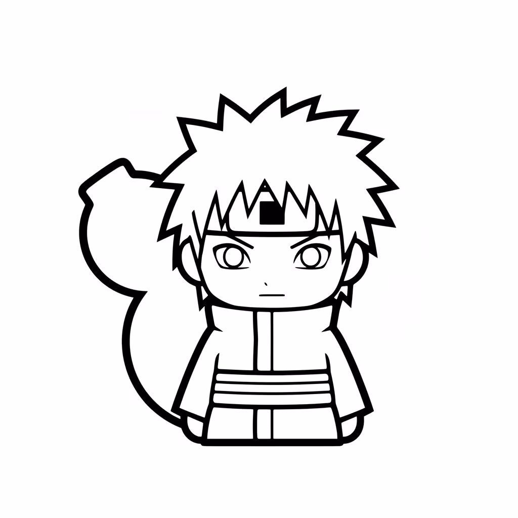 Picture of a printable coloring page showing African PrincessGaara, level easy