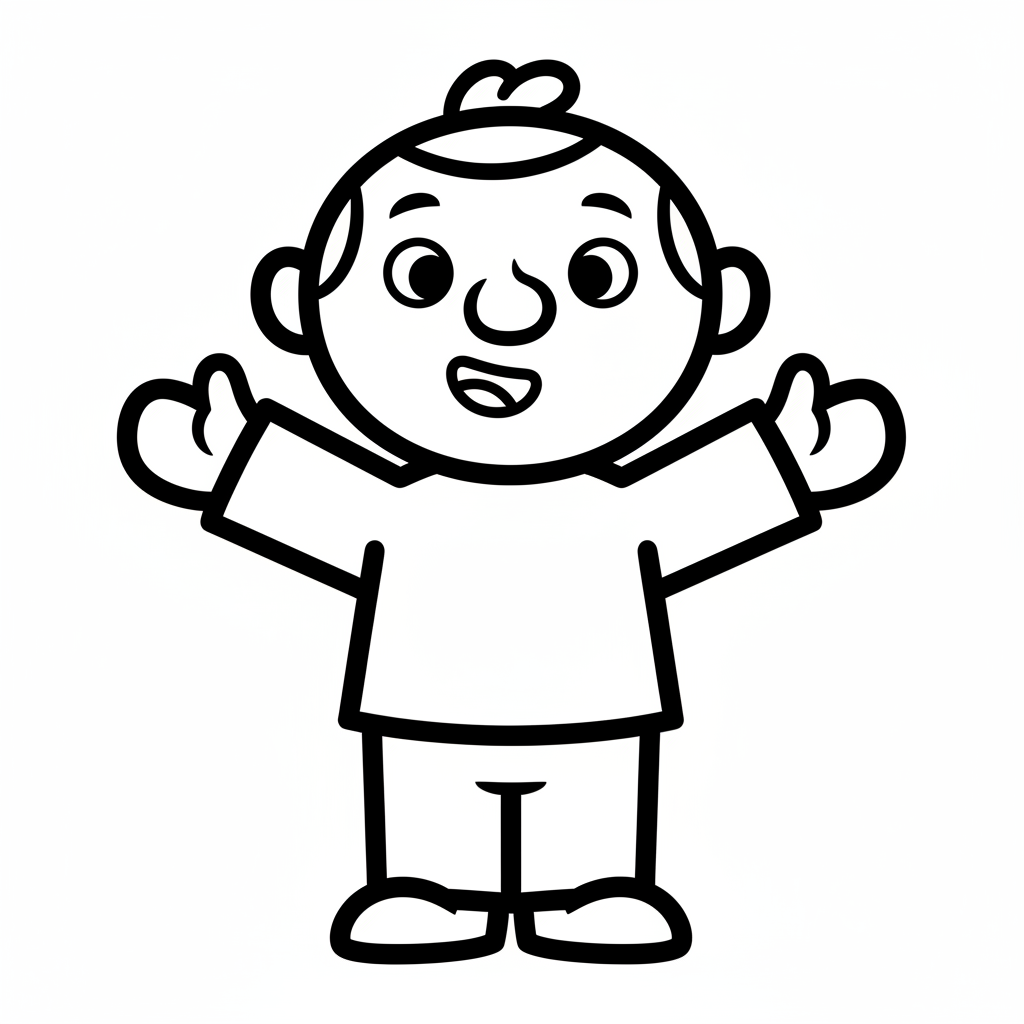 Picture of a printable coloring page showing T'choupi's Dad, level easy