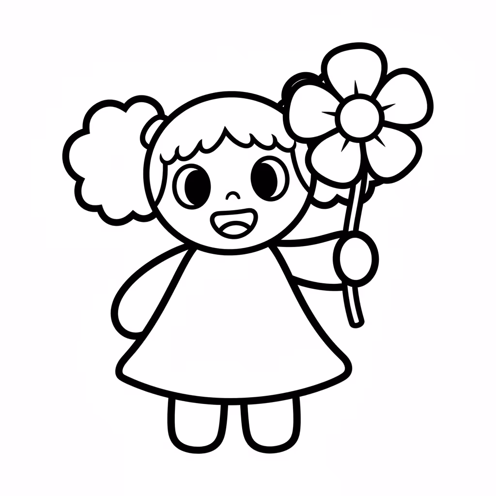 Picture of a printable coloring page showing African PrincessFanny, level easy