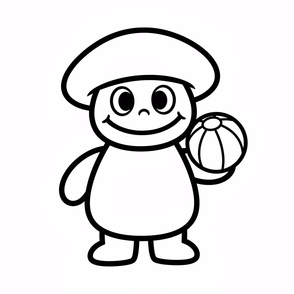 Picture of a printable coloring page showing Gardening, level easy