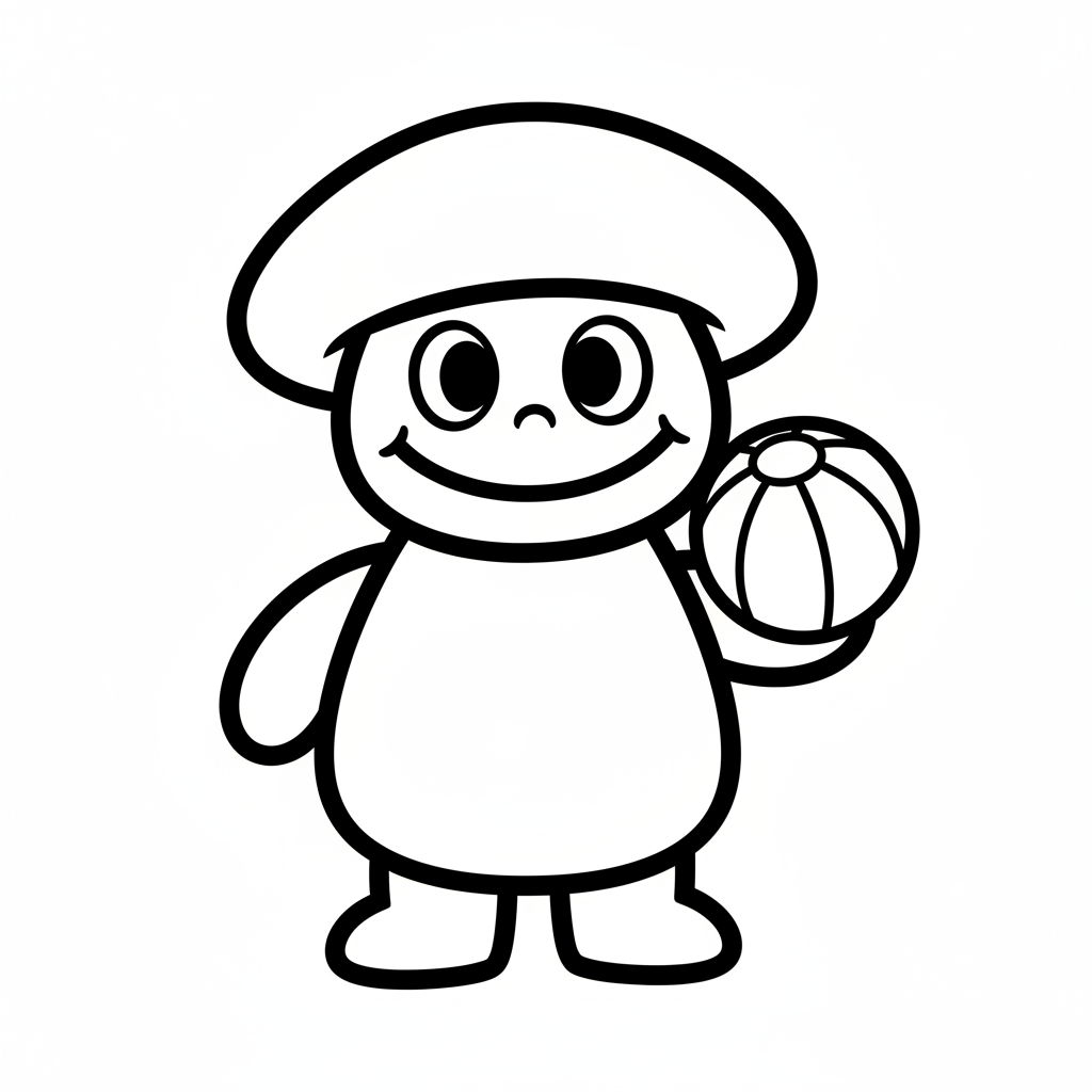 Picture of a printable coloring page showing Lalou, level easy