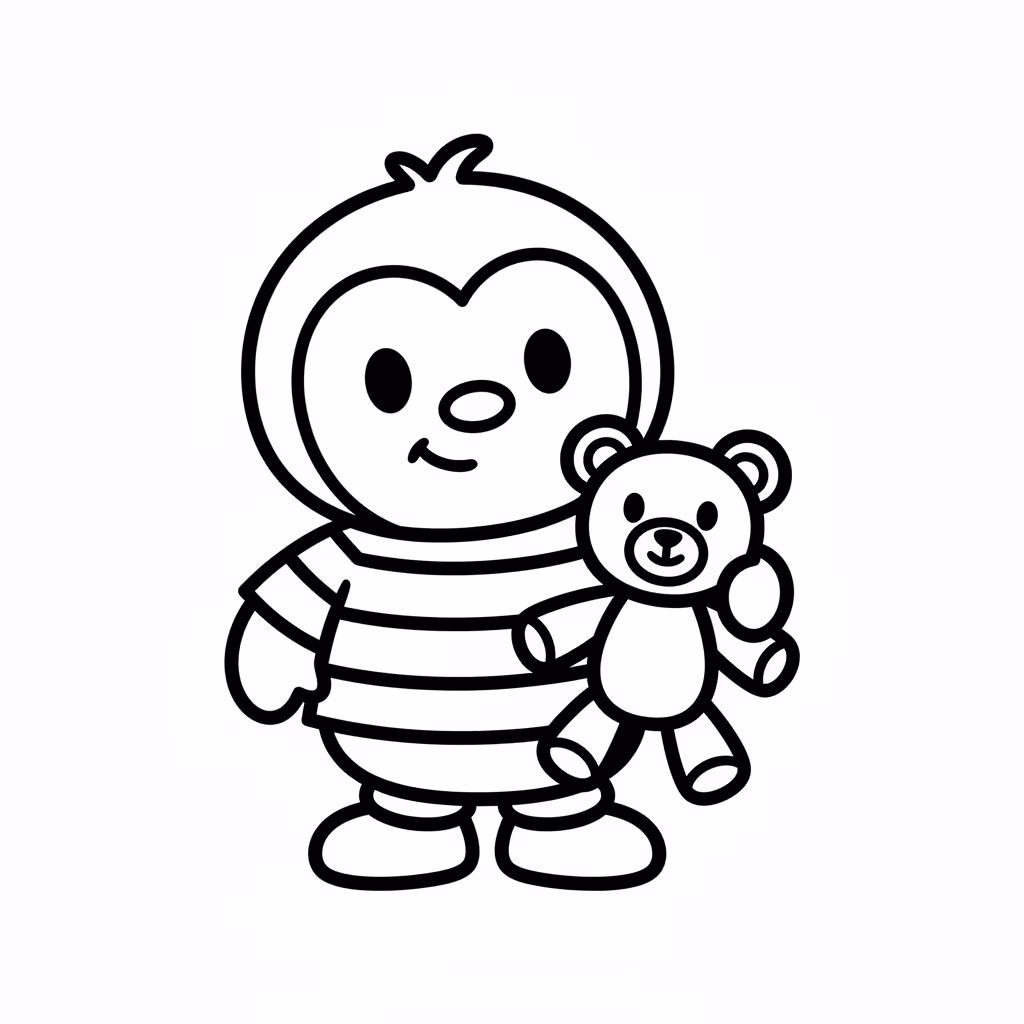 Picture of a printable coloring page showing Gardening, level easy