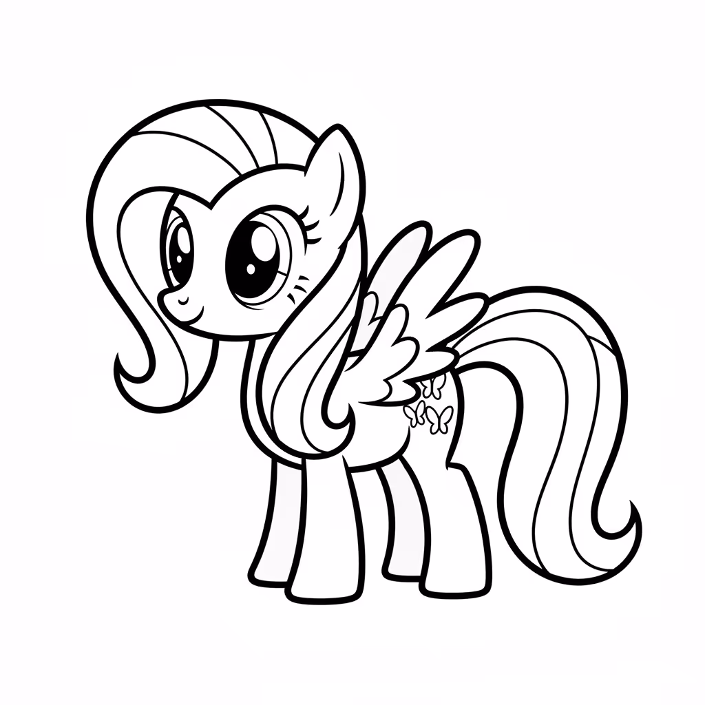 Picture of a printable coloring page showing African PrincessFluttershy, level easy