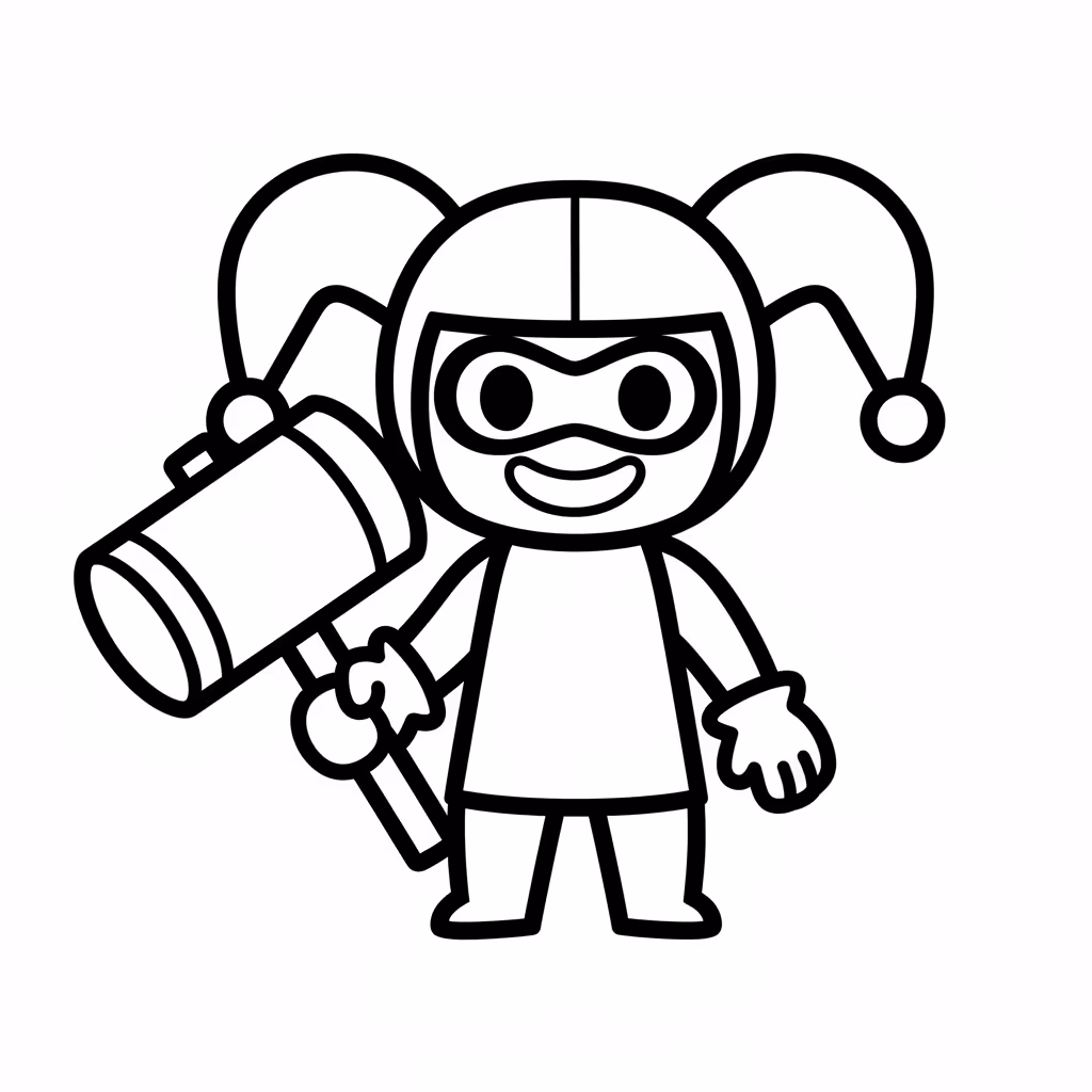 Picture of a printable coloring page showing Gardening, level easy