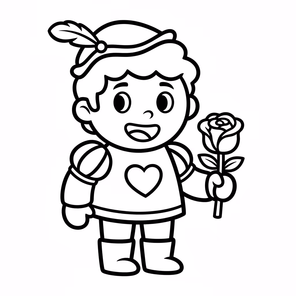 Picture of a printable coloring page showing Gardening, level easy