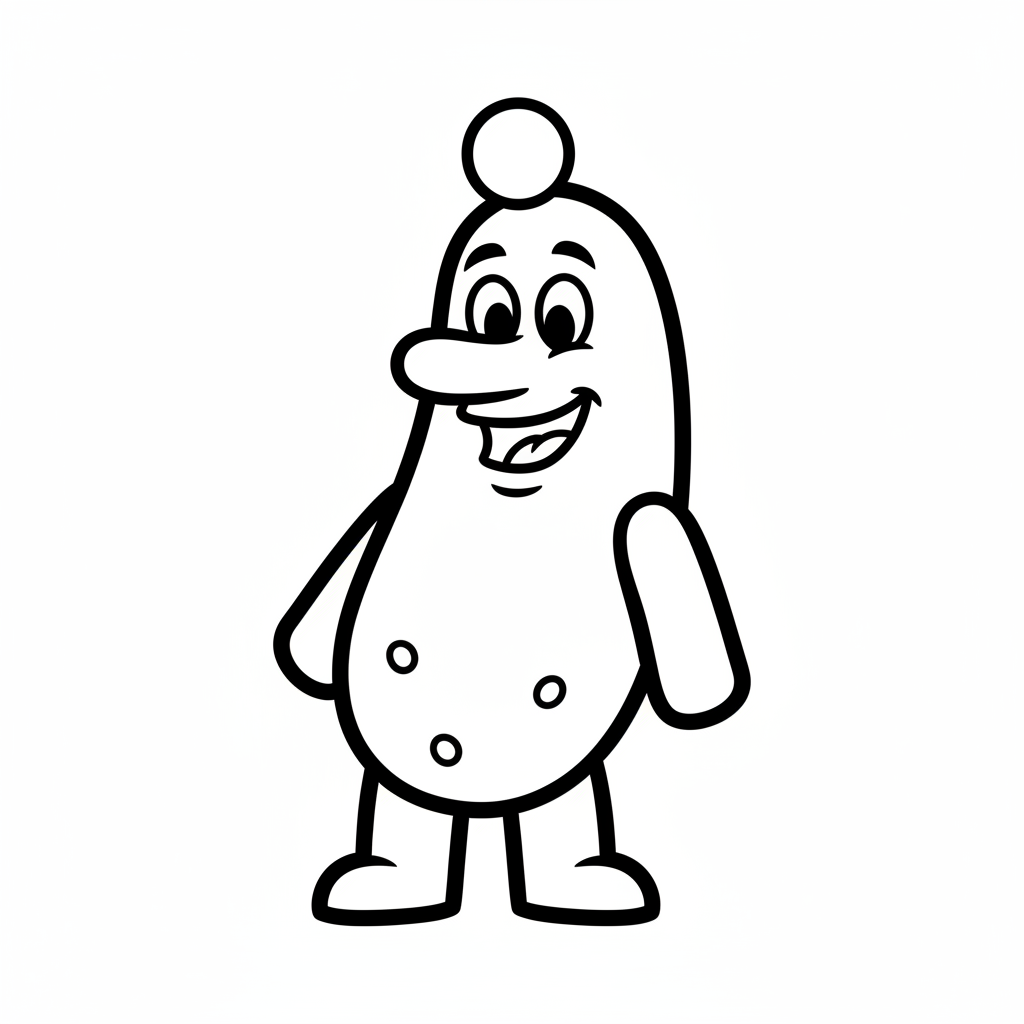 Picture of a printable coloring page showing Larry, level easy