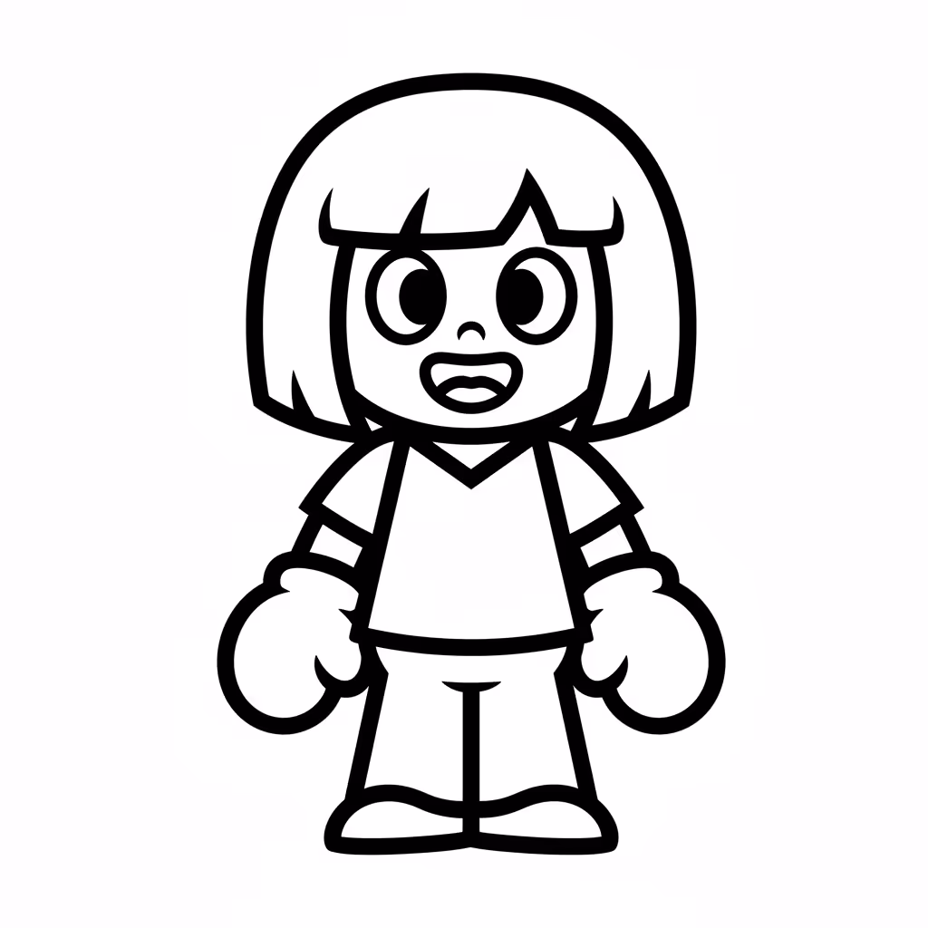Picture of a printable coloring page showing Gardening, level easy
