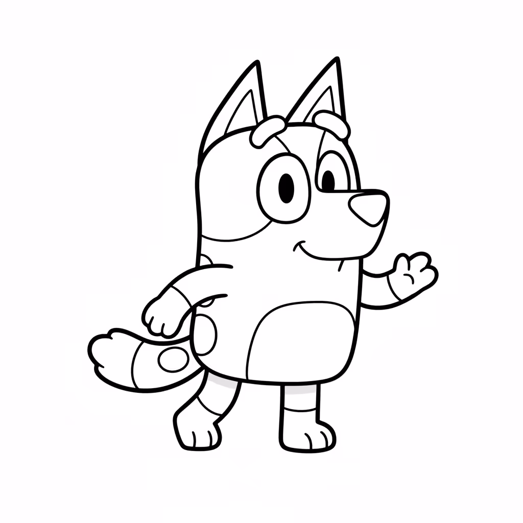Picture of a printable coloring page showing African PrincessBingo (dog), level easy
