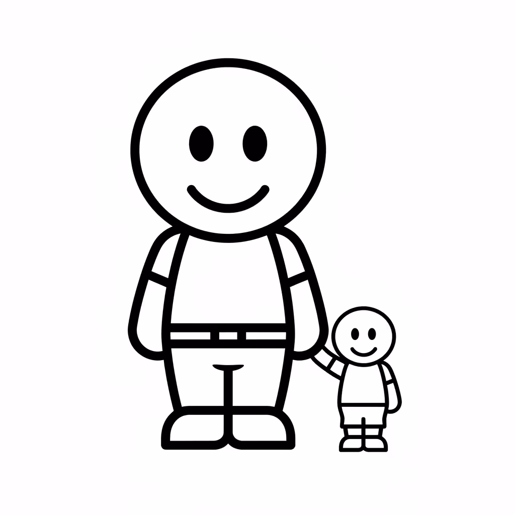 Picture of a printable coloring page showing African PrincessDaddy, level easy