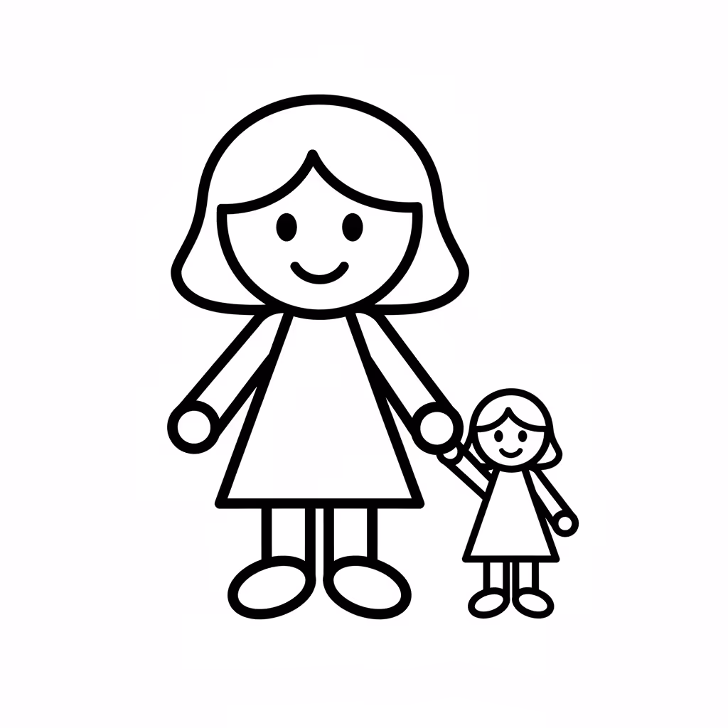 Picture of a printable coloring page showing Gardening, level easy