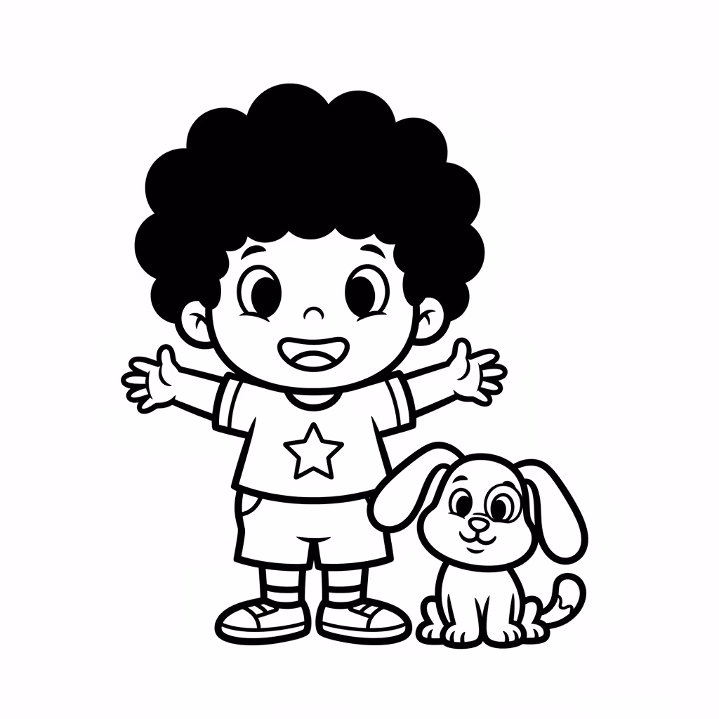 Picture of a printable coloring page showing Gardening, level easy