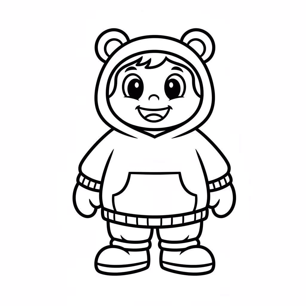 Picture of a printable coloring page showing African PrincessCody, level easy