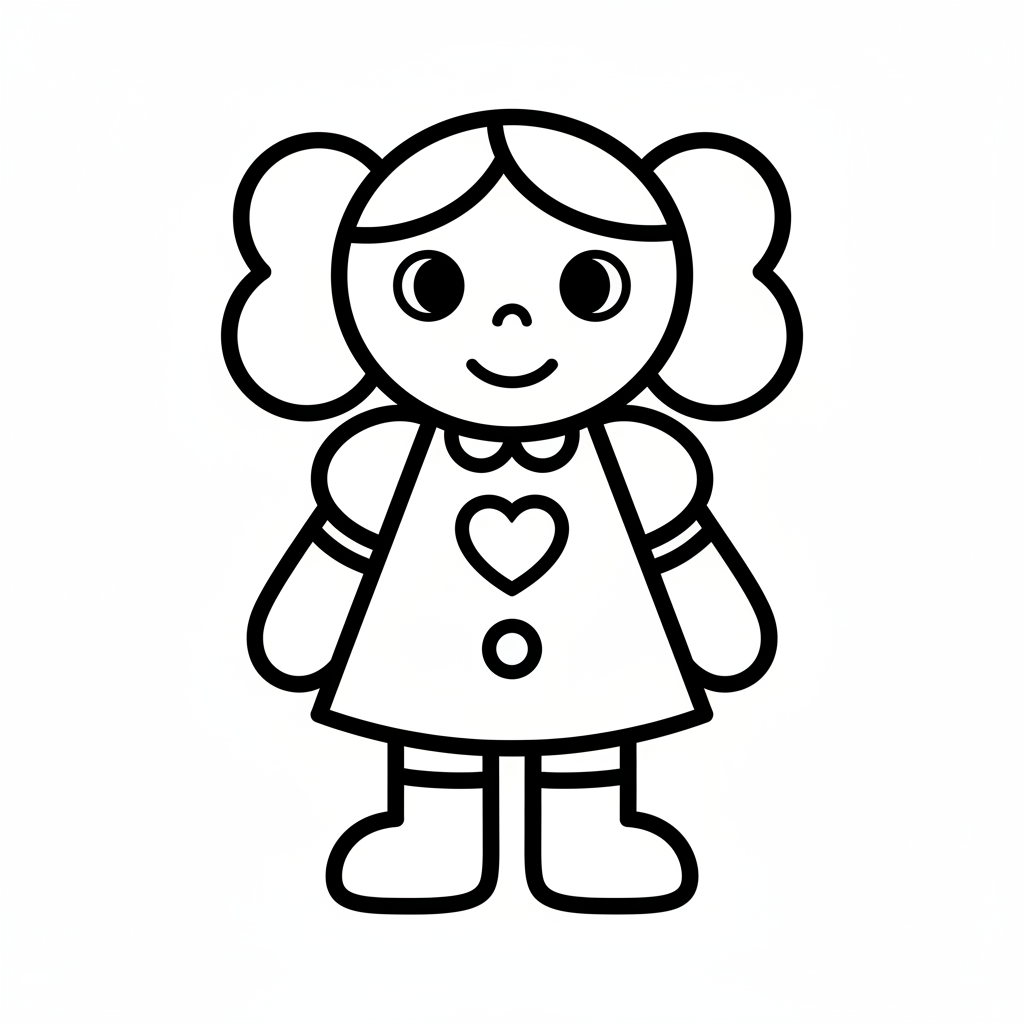 Picture of a printable coloring page showing Chloe, level easy