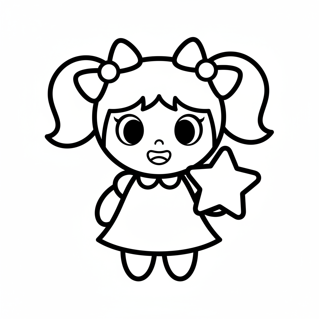 Picture of a printable coloring page showing Mackenzie, level easy