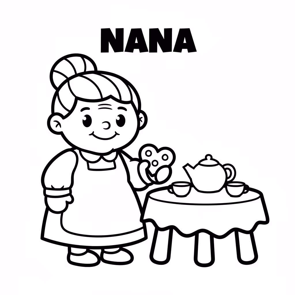 Picture of a printable coloring page showing Gardening, level easy