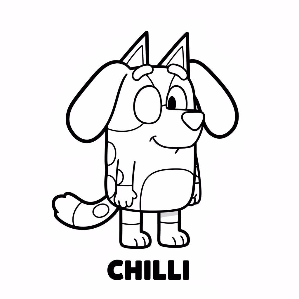 Picture of a printable coloring page showing African PrincessChilli, level easy