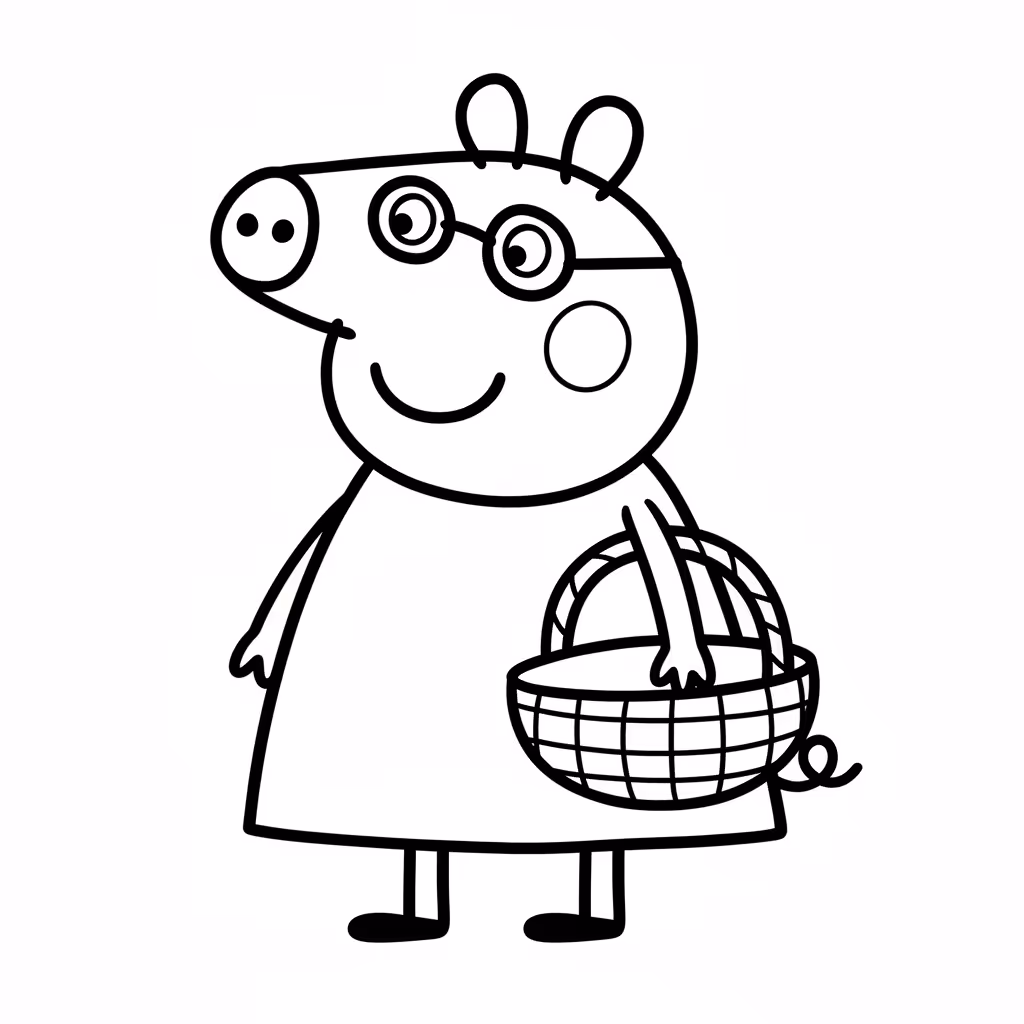 Picture of a printable coloring page showing Gardening, level easy