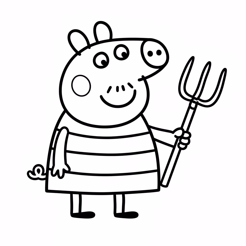 Picture of a printable coloring page showing Gardening, level easy