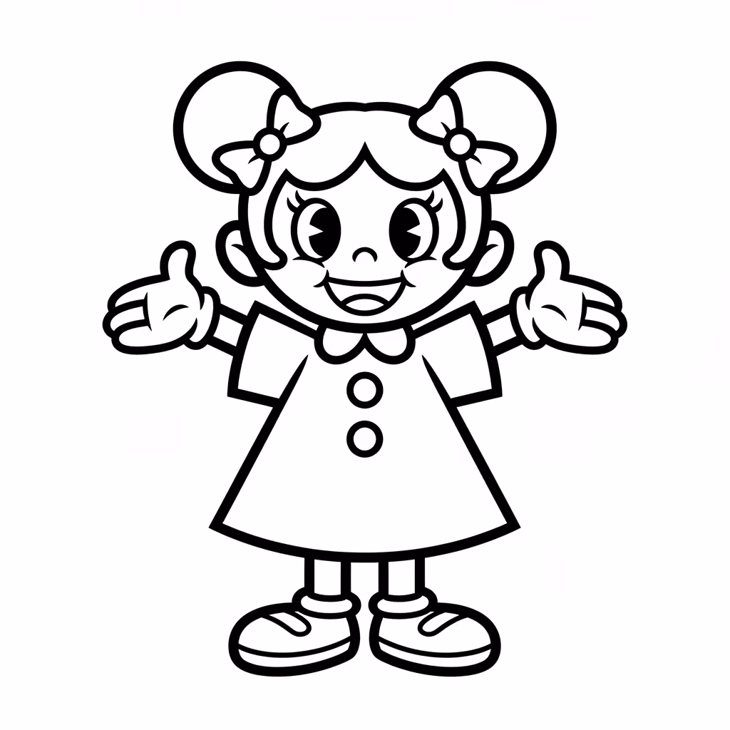 Picture of a printable coloring page showing African PrincessElla, level easy