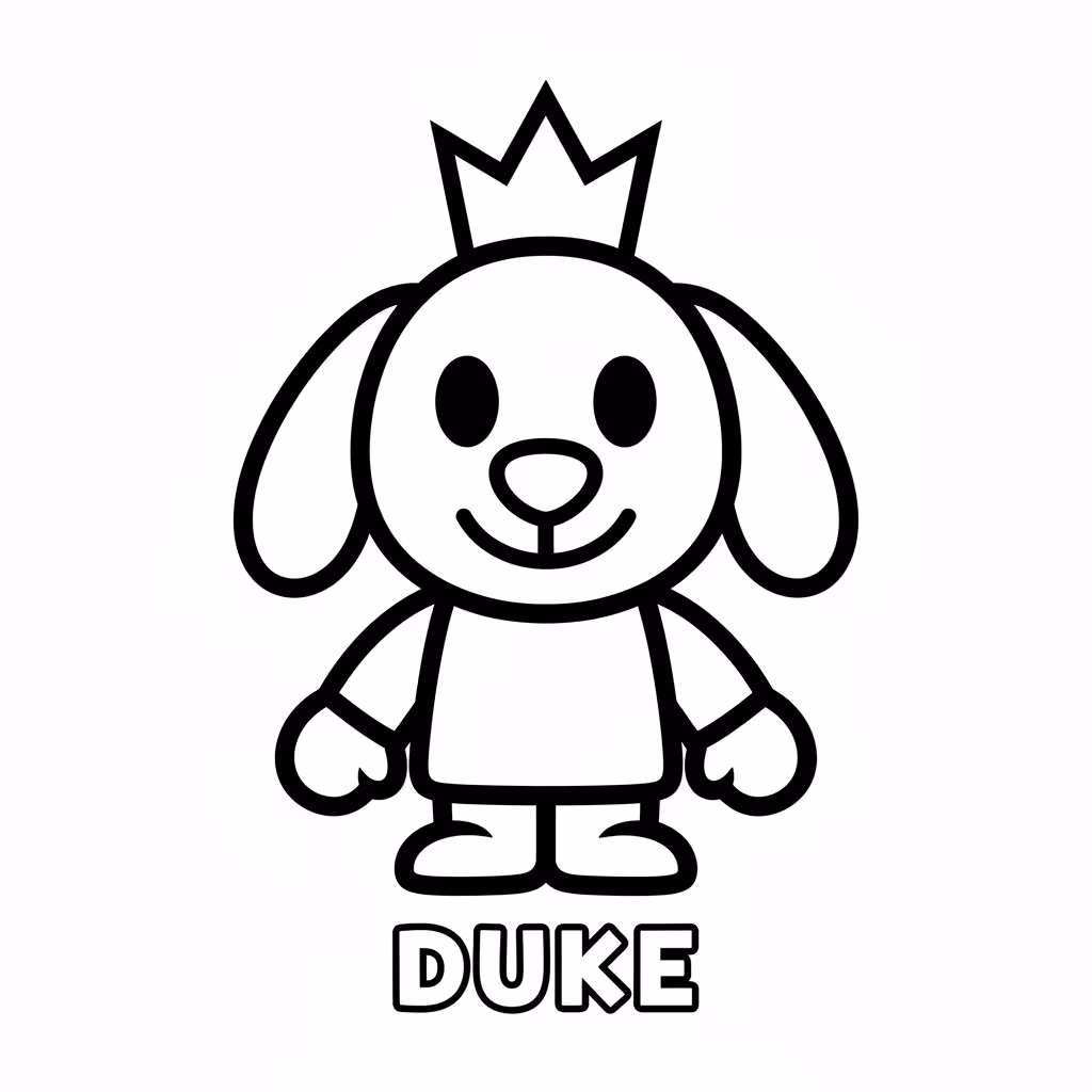 Picture of a printable coloring page showing African PrincessDuke, level easy