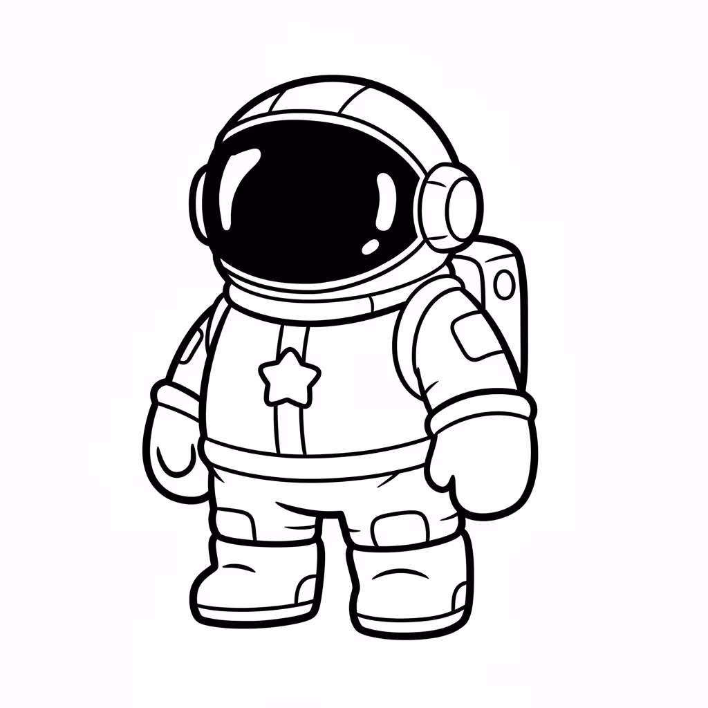 Picture of a printable coloring page showing African PrincessAstronaut Fall Guy, level easy