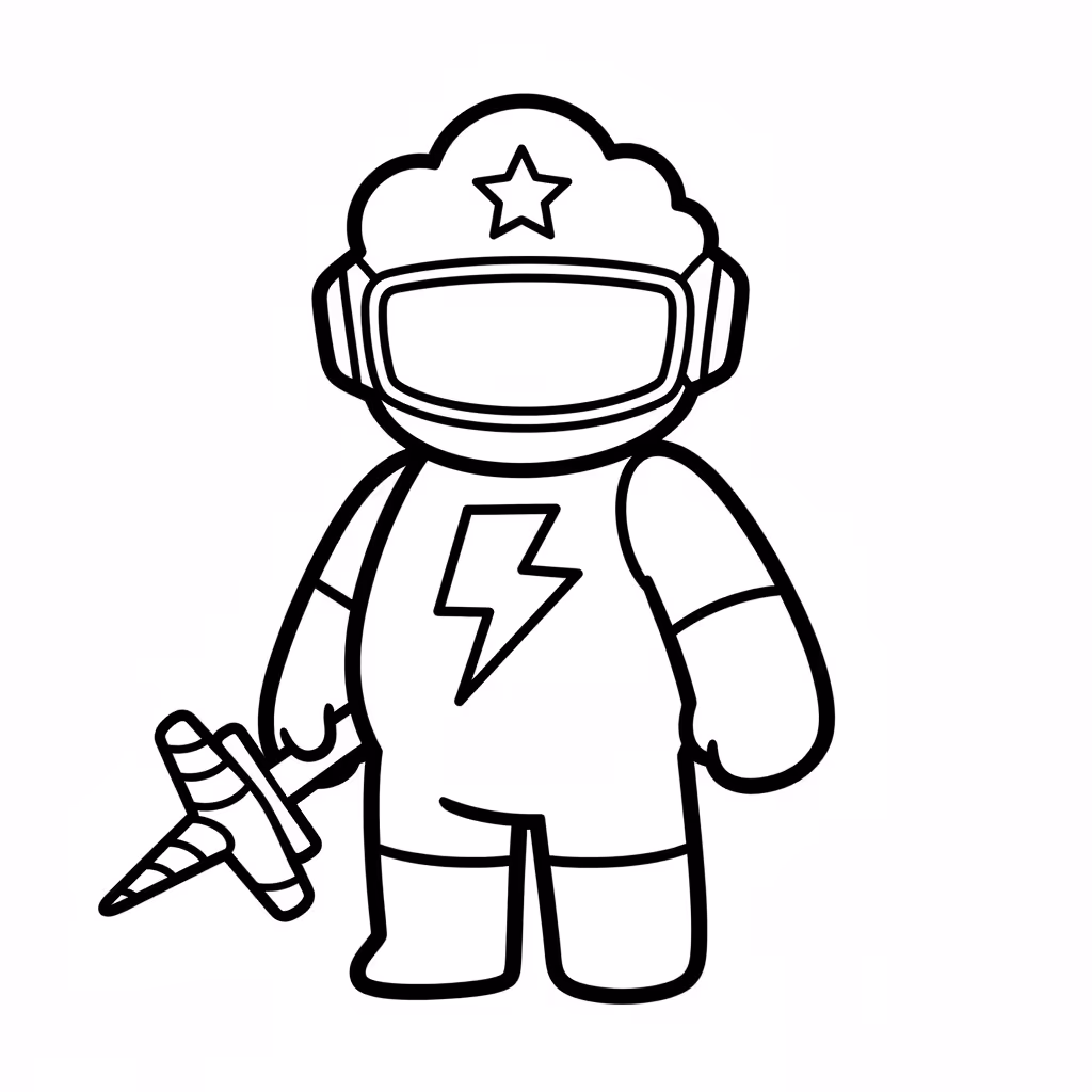 Picture of a printable coloring page showing African PrincessBrite Bomber, level easy