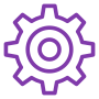Purple gear icon representing engineering or settings.