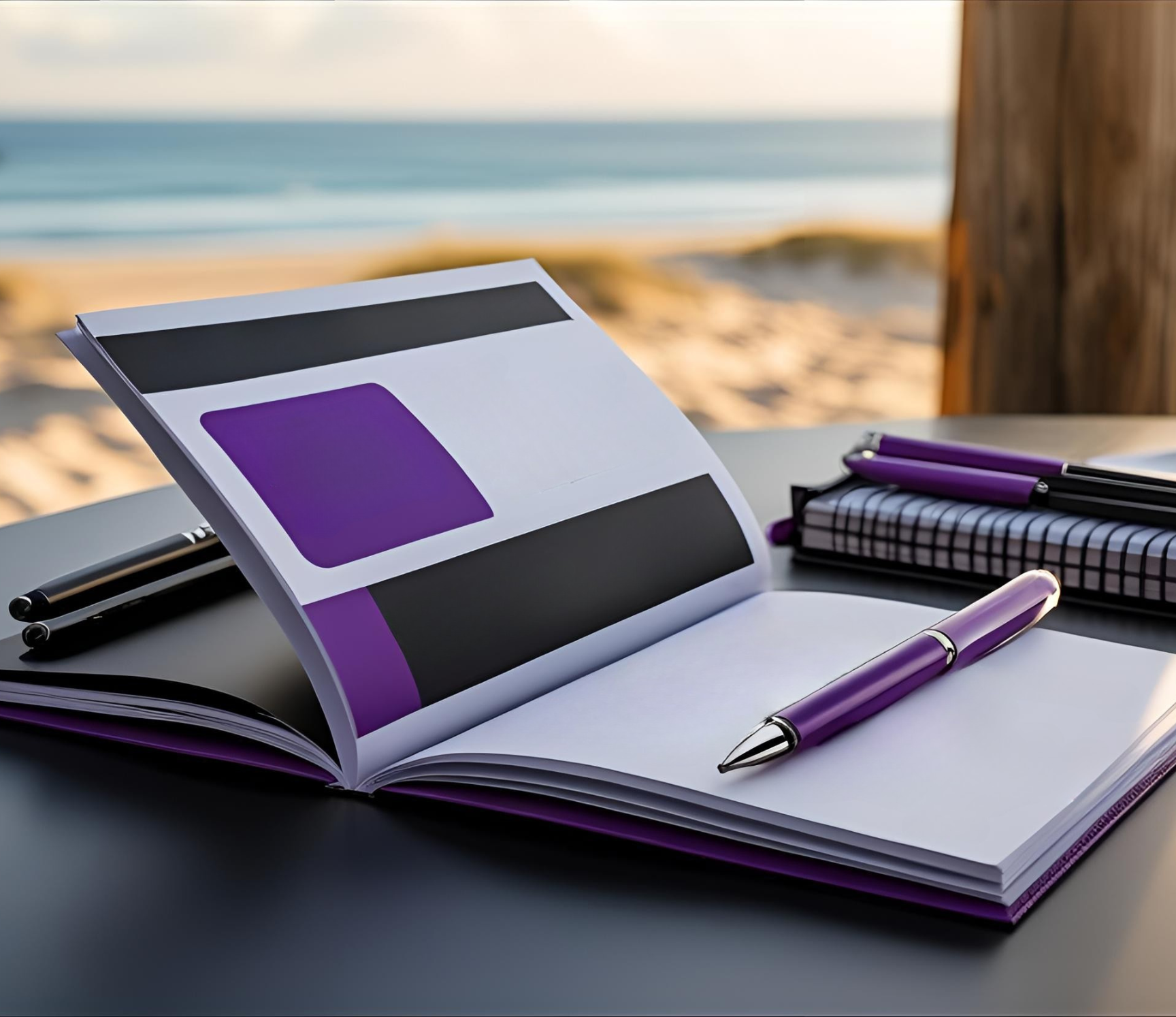 Three people seated on stools participating in a panel discussion, holding microphones, with a projection screen behind them.
