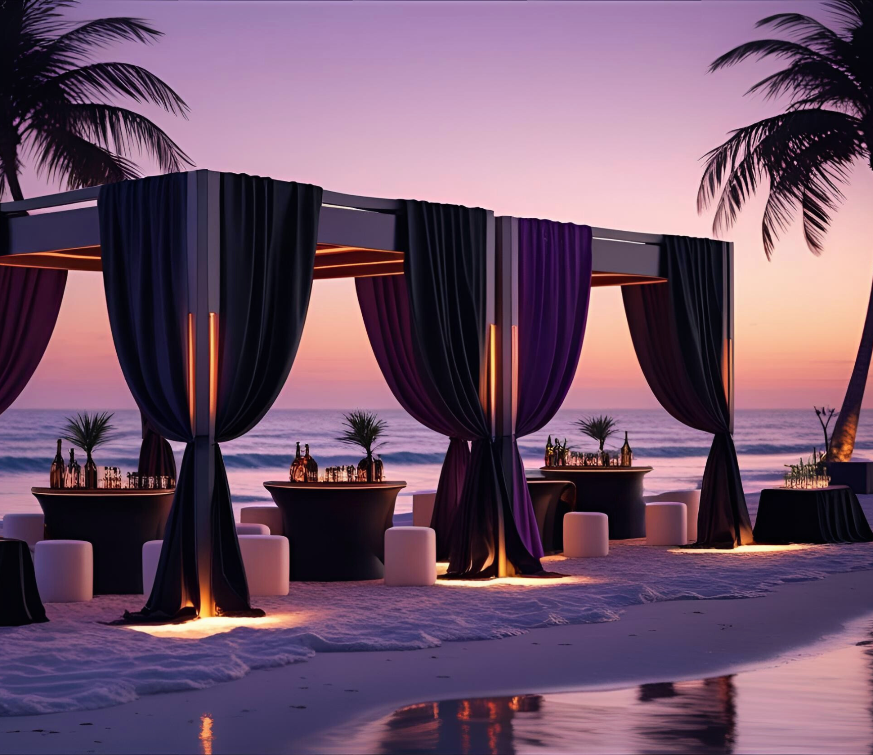 Group of people in business casual attire socializing and networking in a modern indoor space with tables and chairs.