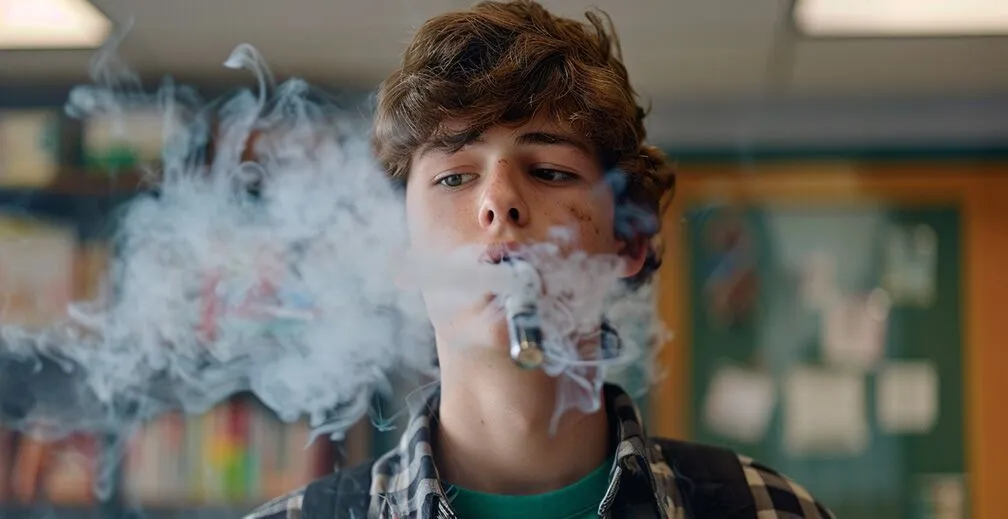 Illustration of HEPA filter trapping air contaminents