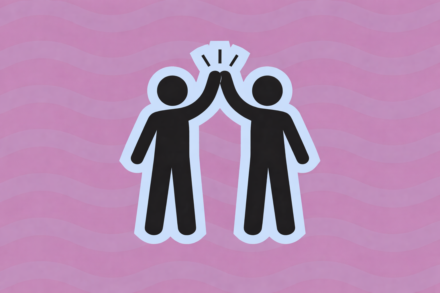 Two people high fiving