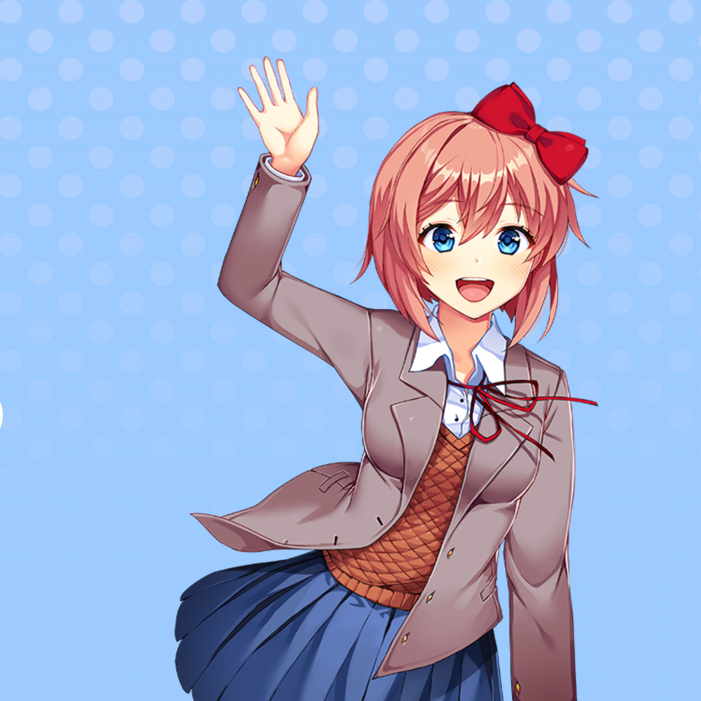 One of the four characters from Doki Doki Litterature Club. A girl with read hair in school uniform