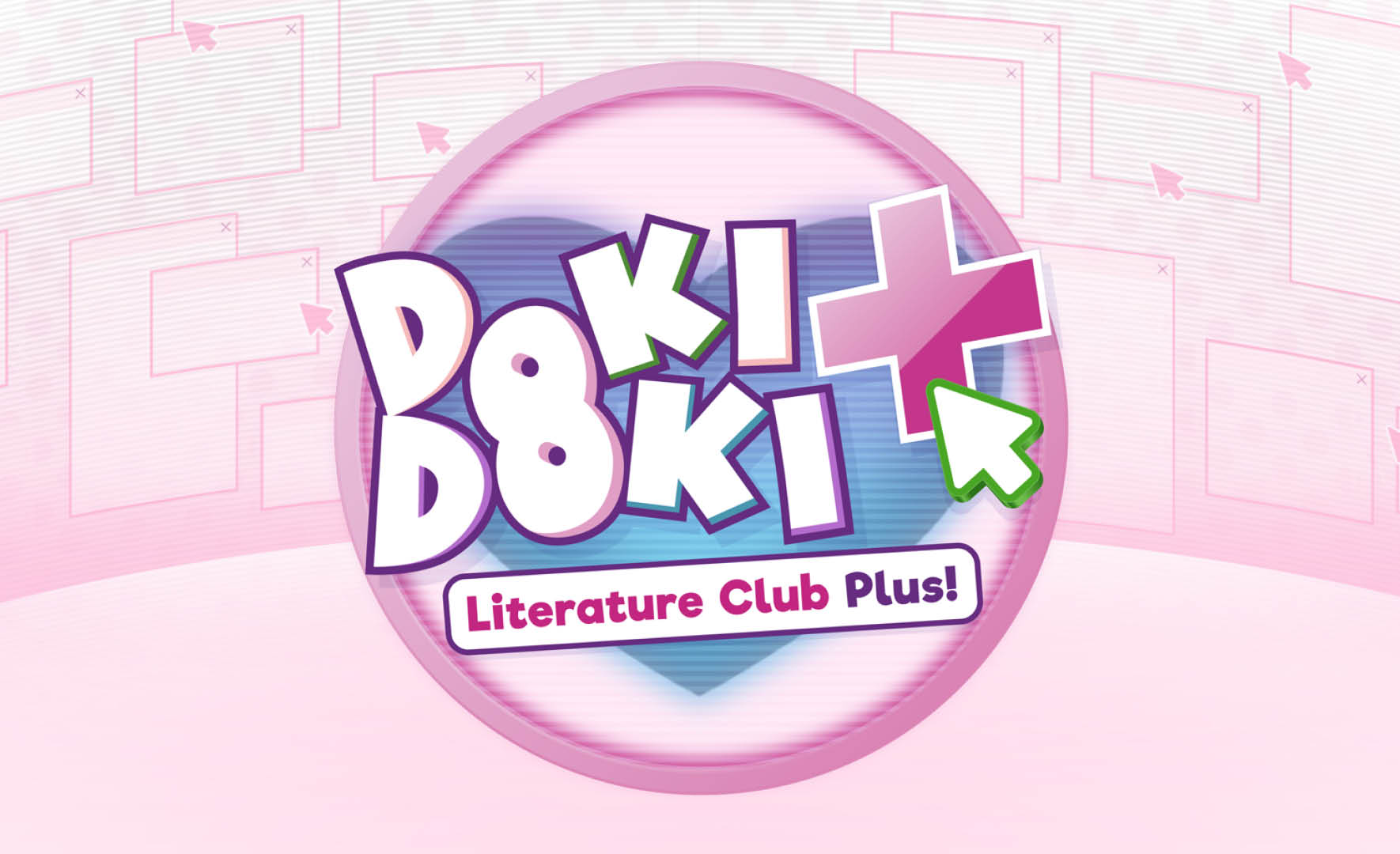 The Doki Doki Litterature Club Plus logo in pastel colors