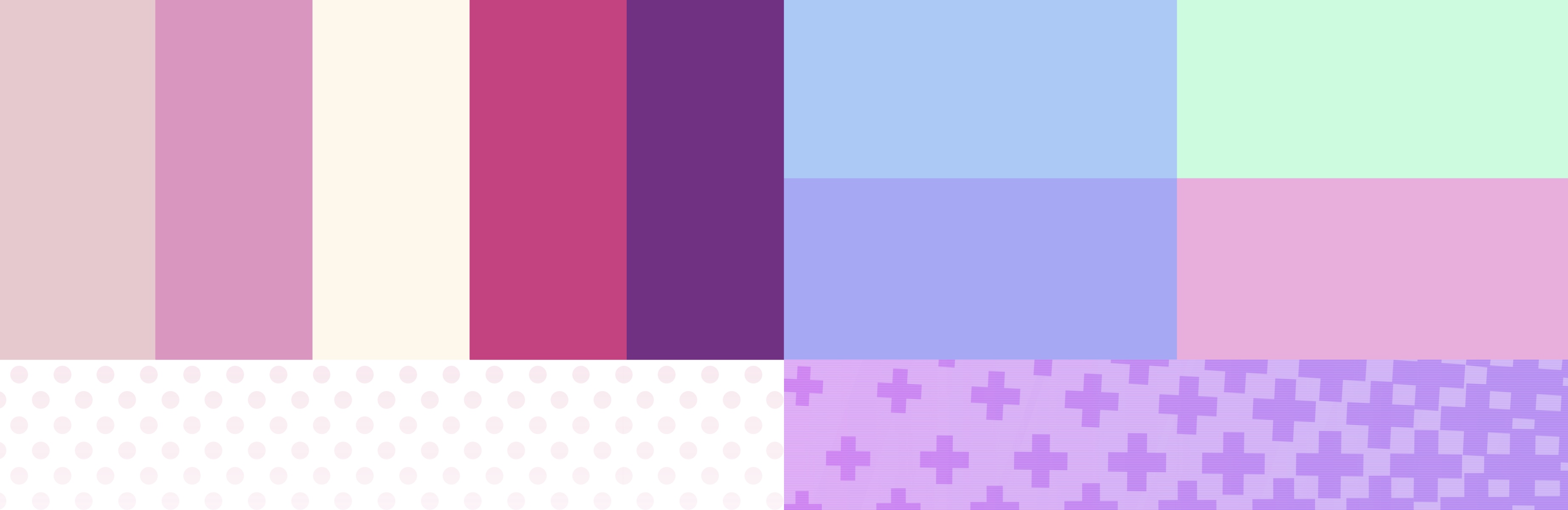 A collage with pastel colored squares and patterns