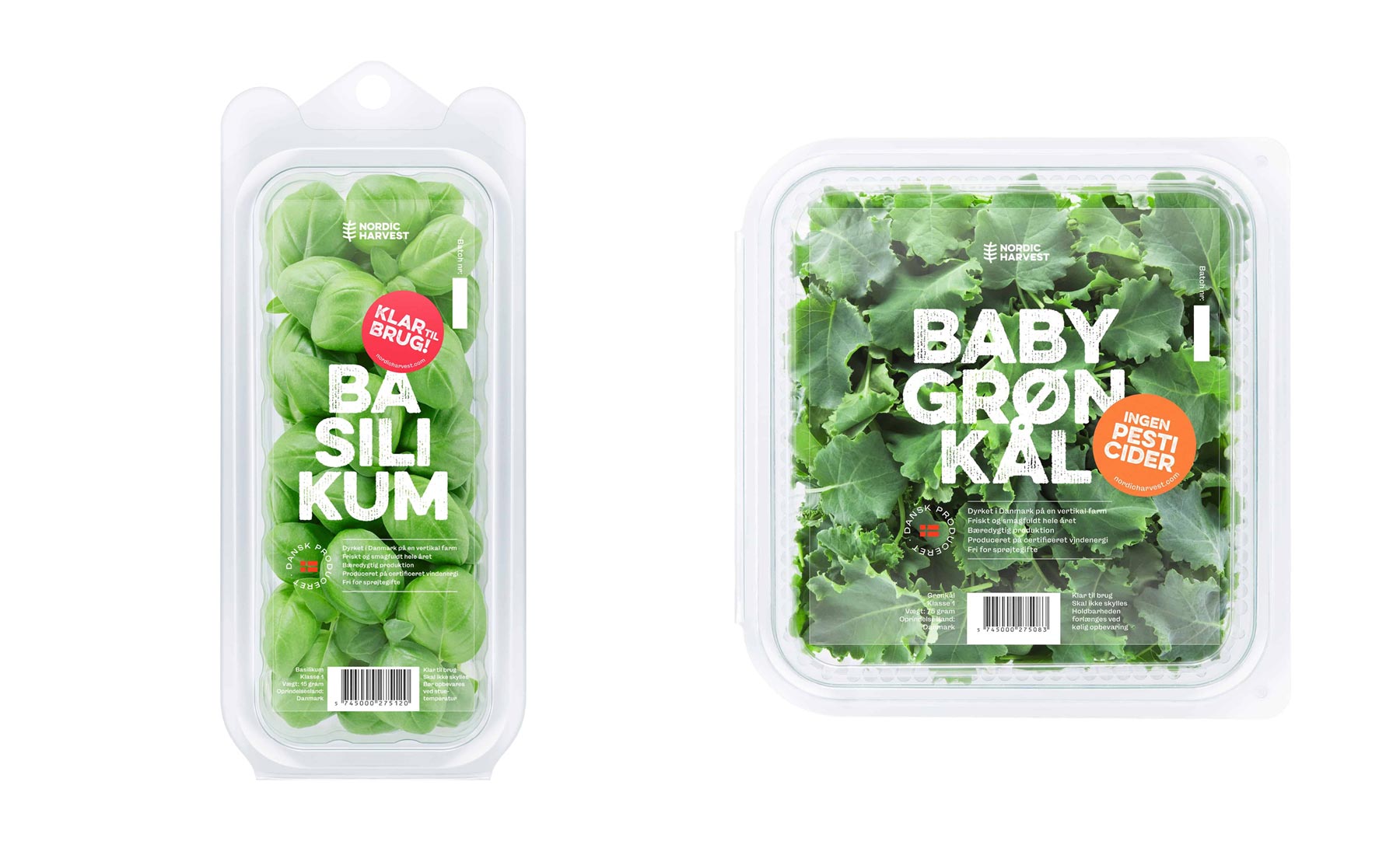 Shows the design of the new Nordic Harvest packaging