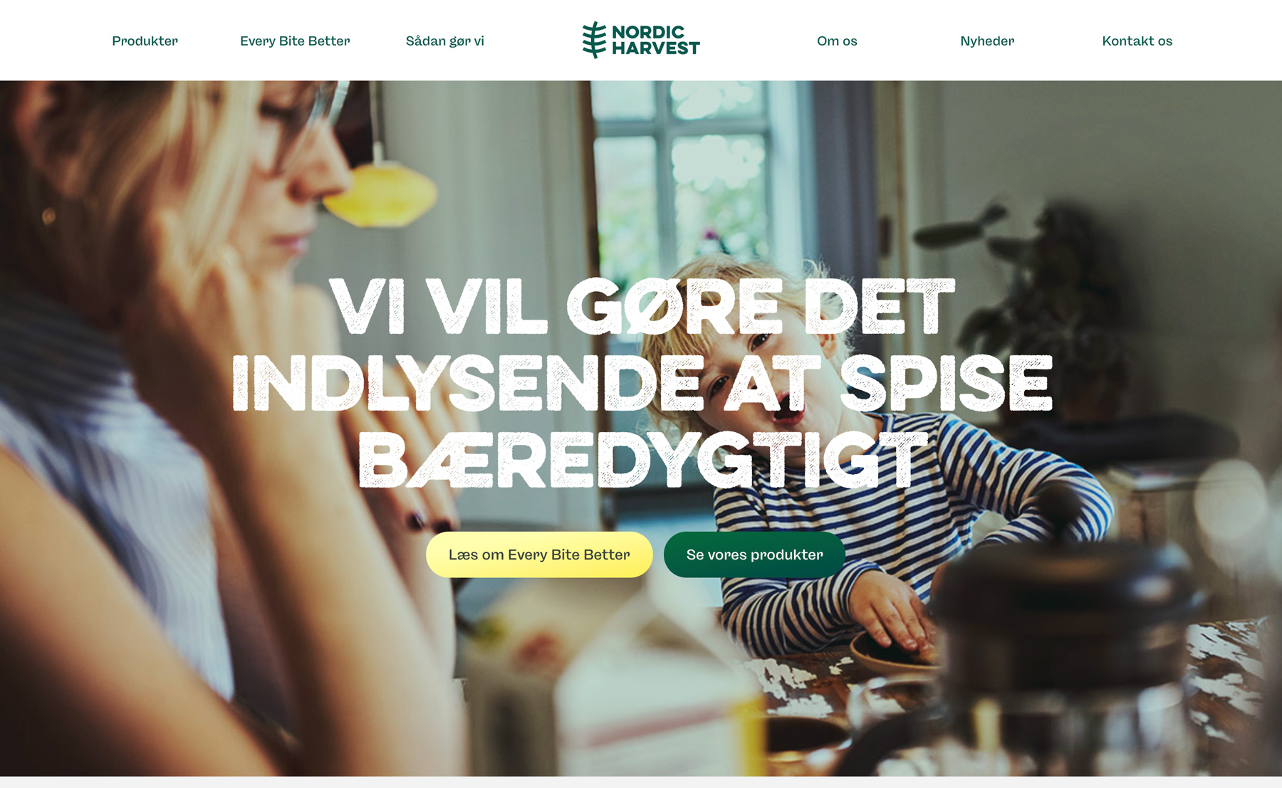 The Nordic Harvest website in a Scandinavian, light design