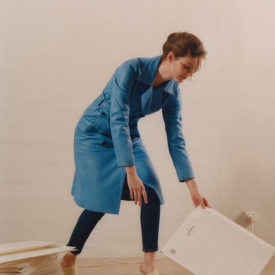 Model wearing the new 2NDDAY collection in two images from their latest campaign series that focuses on the modern, working woman.