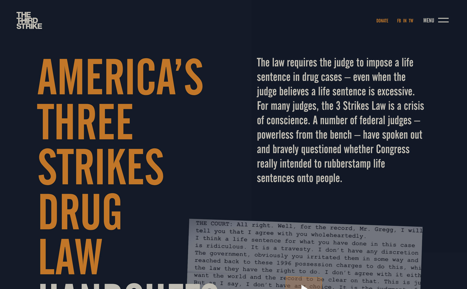 The "About the law" on The Third Strike Campaign page
