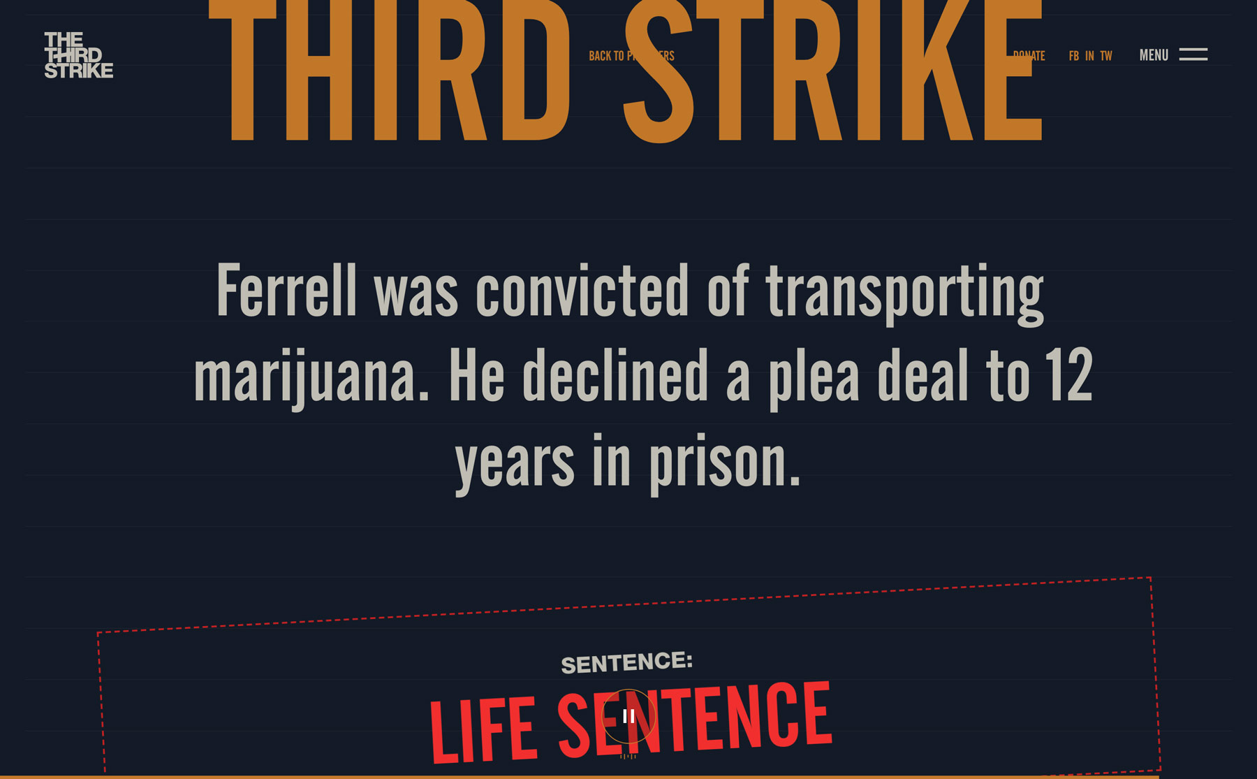 One of the personal stories on The Third Strike Campaign page