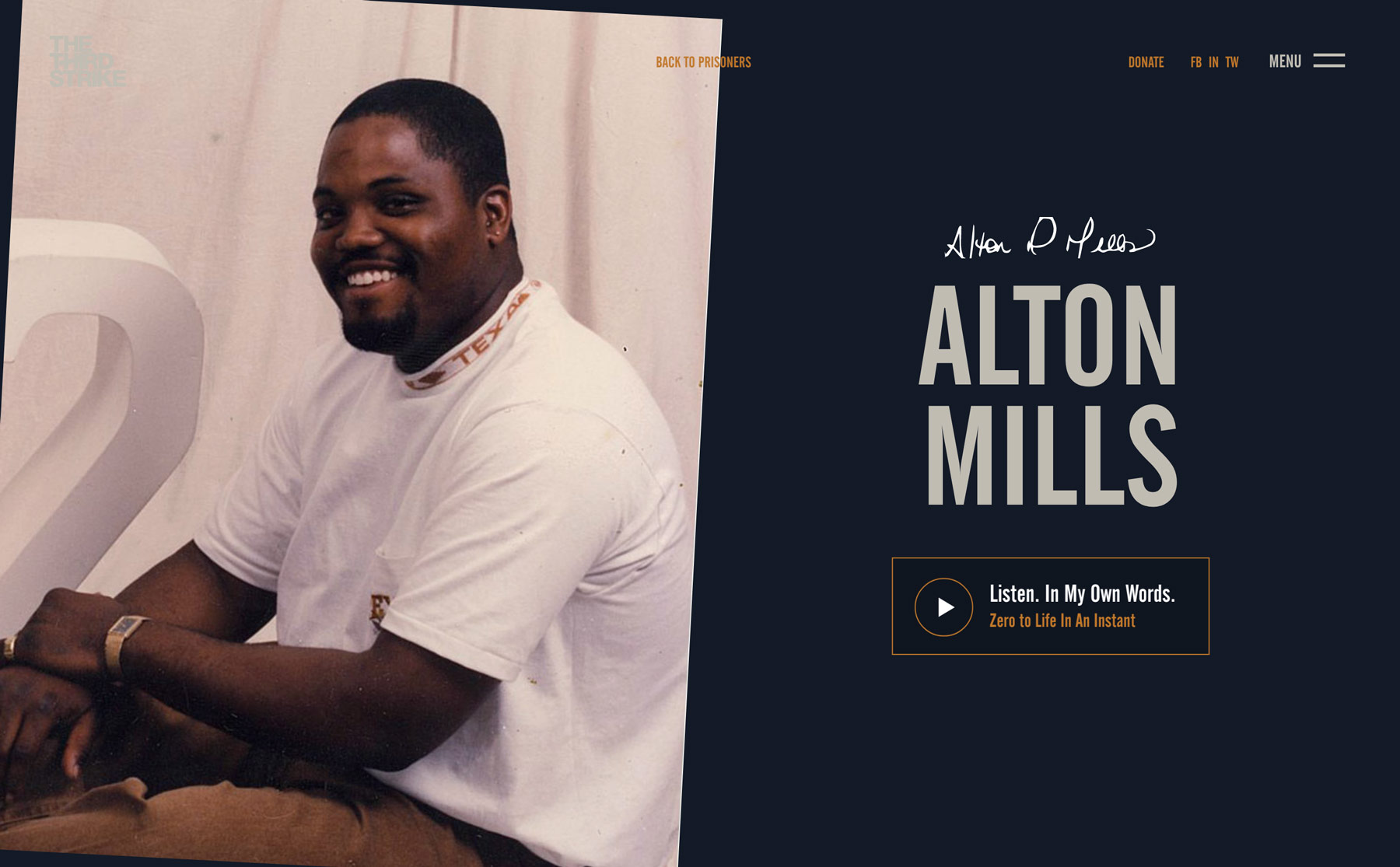 The story about Anton Mills on The Third Strike Campaign page
